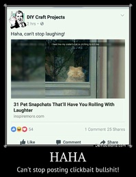 HAHA Can't stop posting clickbait bullshit!