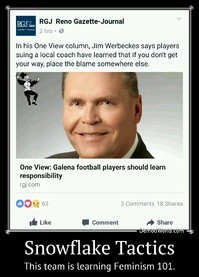 Snowflake Tactics This team is learning Feminism 101.